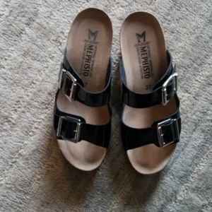 Mephisto 2 buckle wedge sandals